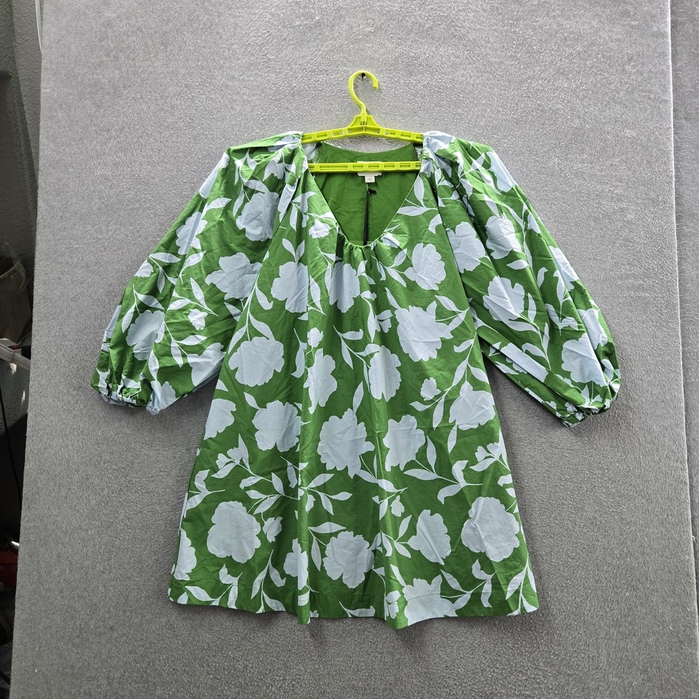 Kate Spade New York Women Dress L Green Floral Mini Sundress Cottagecore NWT